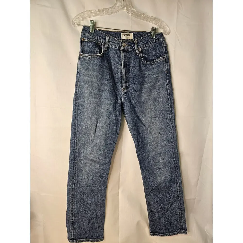 Agolde Los Angeles Riley High Rise Straight Crop Jeans size 28